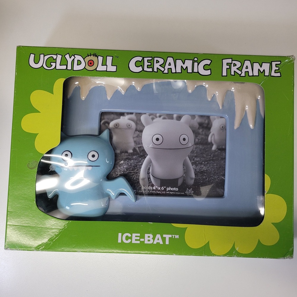 Uglydoll Ice Bat Blue Ceramic Picture Frame 4x6 New in Box 2012 Pretty Ugly LLC